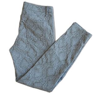 Nine West Vintage America Taupe Matchstick Skinny Jacquard Pants Size 10